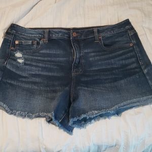 American Eagle high rise festival midi shorts